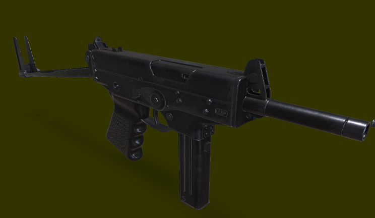 PP-91冲锋枪武器武器,动画gltf,glb模型下载，3d模型下载