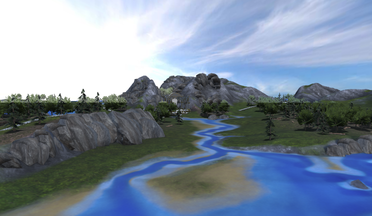 地形游戏|场景山地,河流,自然gltf,glb模型下载，3d模型下载