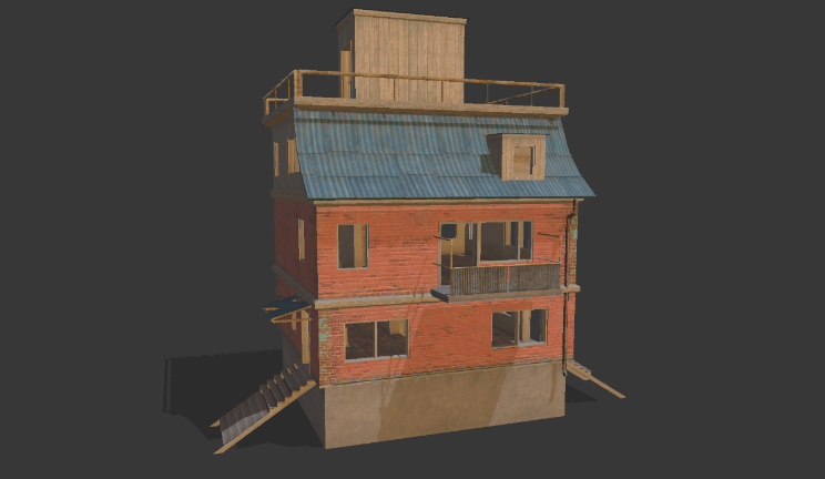 小房子gltf,glb模型下载，3d模型下载