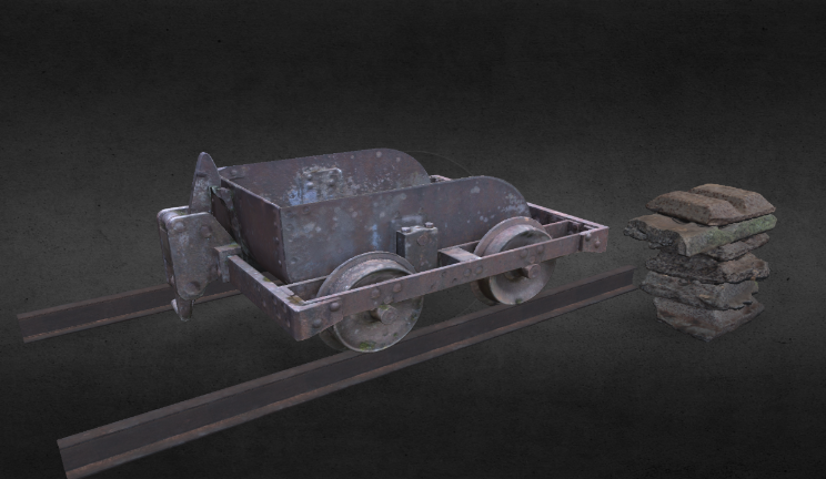 矿车机械煤矿,铁矿,轨道gltf,glb模型下载，3d模型下载