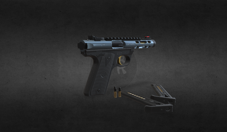 鲁格手枪武器武器,枪,手枪gltf,glb模型下载，3d模型下载