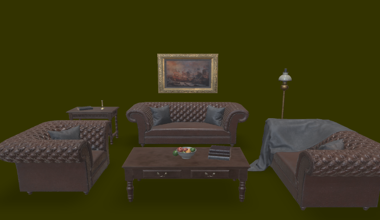 沙发组合家具沙发,茶几gltf,glb模型下载，3d模型下载