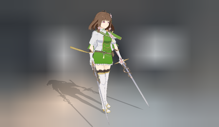 拿剑的女孩gltf,glb模型下载，3d模型下载