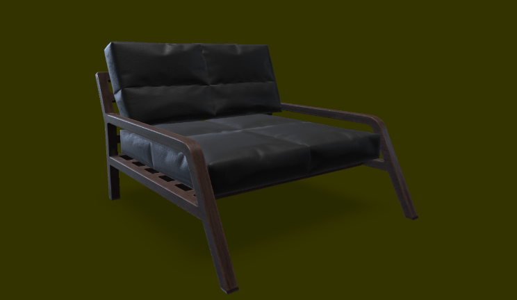 扶手椅家具家具,椅,软包,皮,实木gltf,glb模型下载，3d模型下载