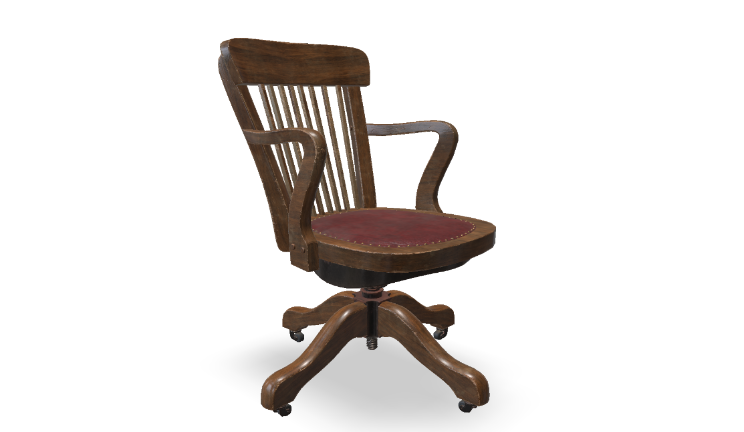木制办公椅家具家具,转椅,实木gltf,glb模型下载，3d模型下载