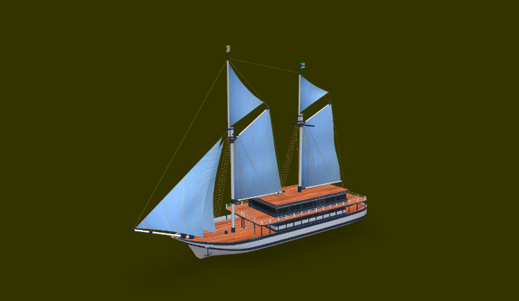 帆船游艇gltf,glb模型下载，3d模型下载