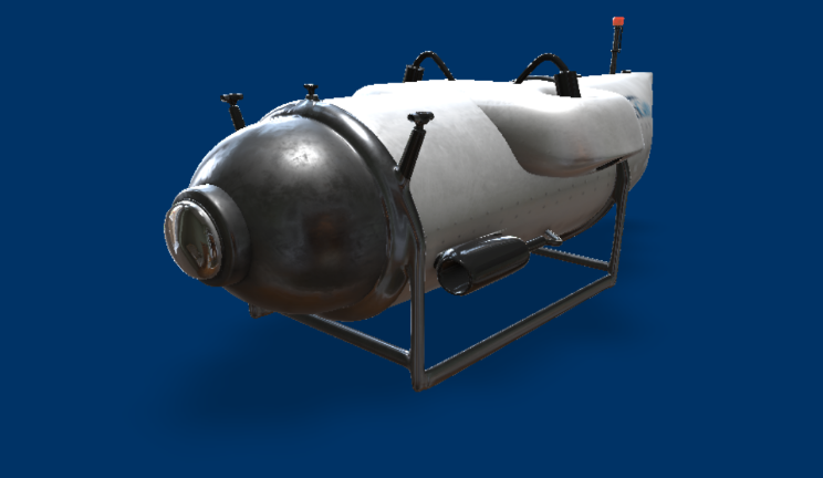 泰坦潜水器船艇船,潜水,OceanGategltf,glb模型下载，3d模型下载