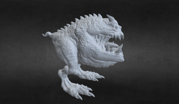 怪兽雕塑gltf,glb模型下载，3d模型下载