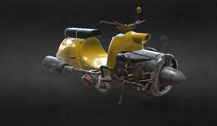 科幻摩托车gltf,glb模型下载，3d模型下载