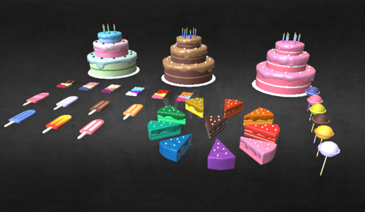 甜品食品饮料蛋糕,雪糕,冰淇淋,食品gltf,glb模型下载，3d模型下载