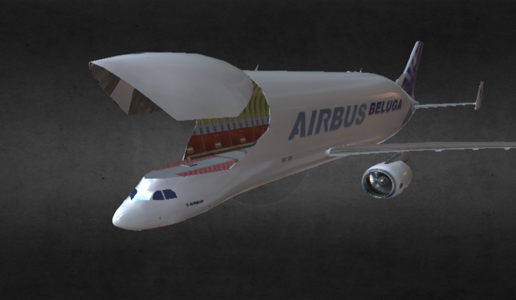 空中客车白鲸飞机航天飞机gltf,glb模型下载，3d模型下载