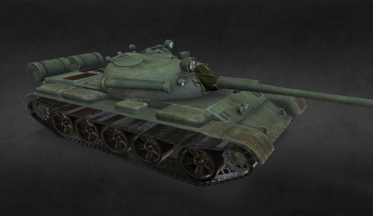坦克 T-55Agltf,glb模型下载，3d模型下载