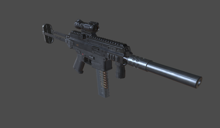 APC9k冲锋枪武器战争,武器gltf,glb模型下载，3d模型下载