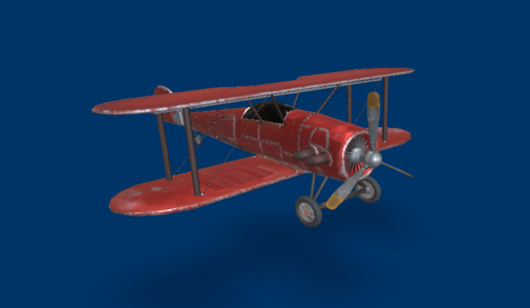 双翼飞机gltf,glb模型下载，3d模型下载