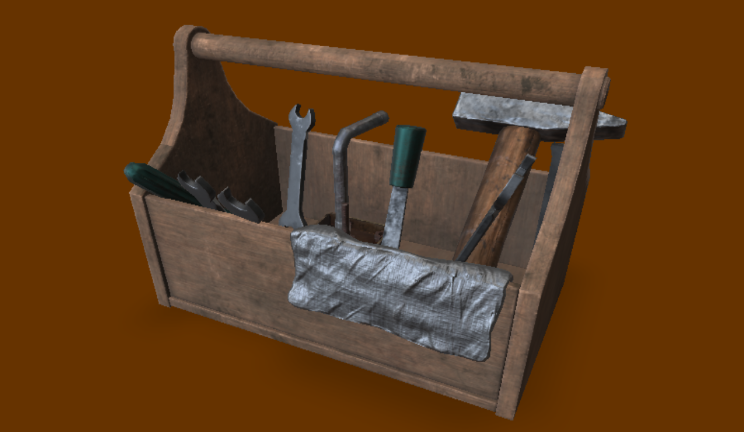 木工工具箱gltf,glb模型下载，3d模型下载