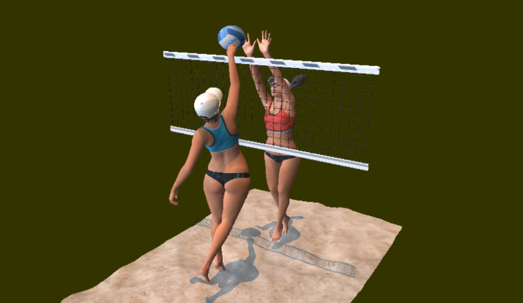 沙滩排球人物体育,运动gltf,glb模型下载，3d模型下载