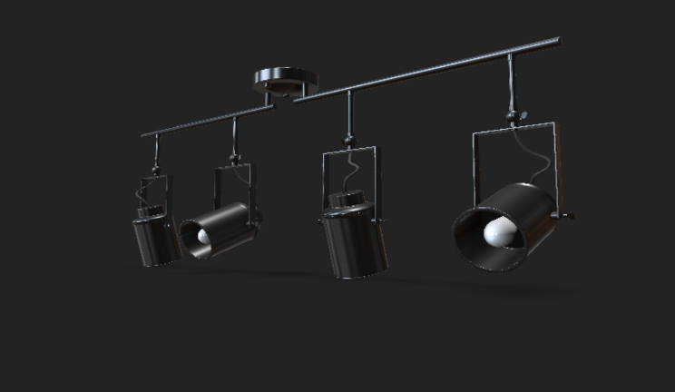 轨道灯家具射灯,吸顶灯,筒灯gltf,glb模型下载，3d模型下载