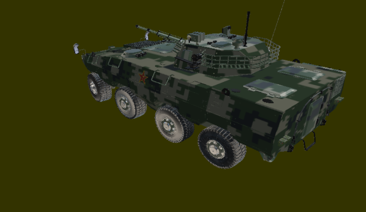 步战车动画gltf,glb模型下载，3d模型下载