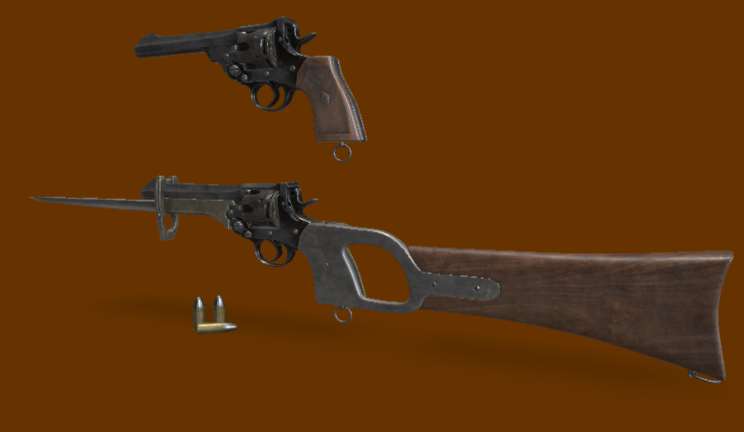 韦伯利马克六世武器枪gltf,glb模型下载，3d模型下载