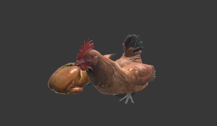 鸡动物动物,烤鸡,食物,动画gltf,glb模型下载，3d模型下载