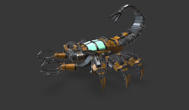 机器人蝎子动物科幻gltf,glb模型下载，3d模型下载
