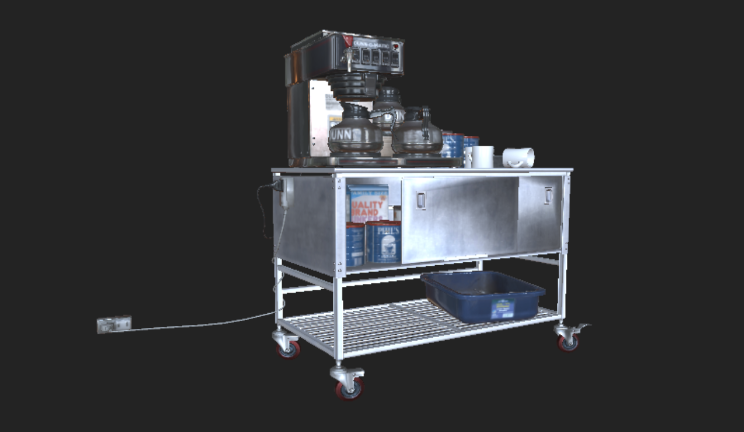 咖啡车gltf,glb模型下载，3d模型下载
