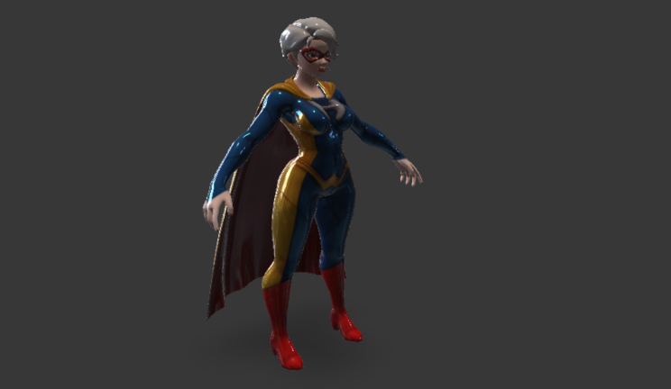 女超人gltf,glb模型下载，3d模型下载